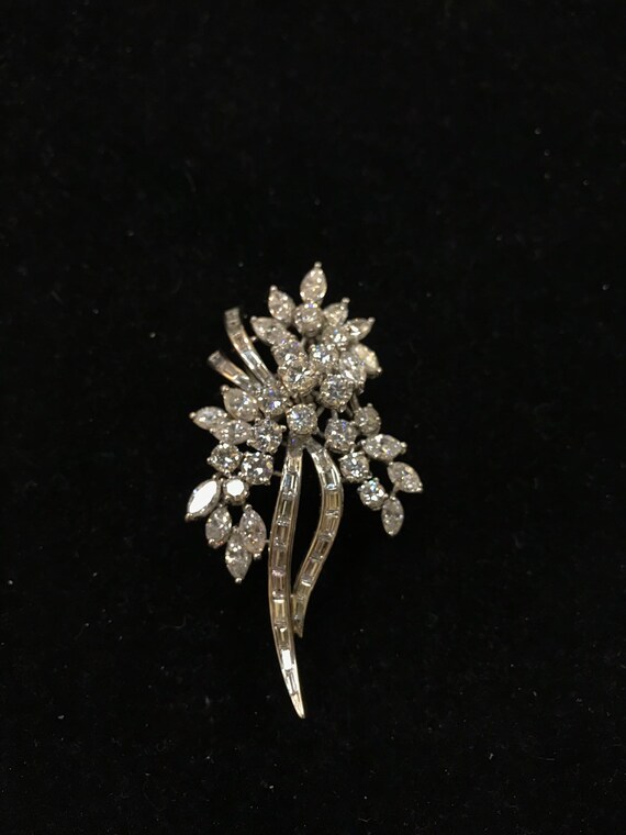 Pin/Pendant Combo, Diamond. Platinum. Circa 1950'… - image 8