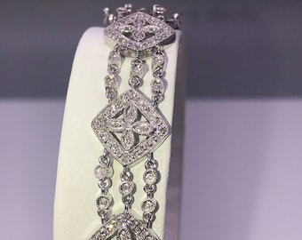 Bracelet,Diamond. 14k white gold.