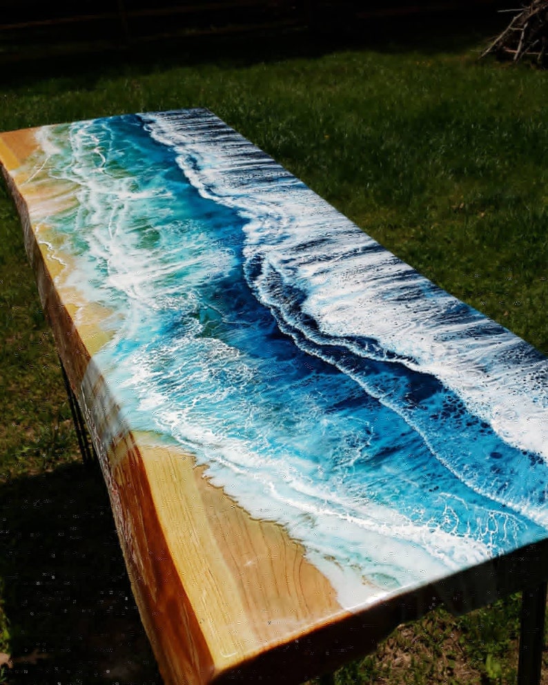 Live Edge Resin Ocean Tables CUSTOM made to order Etsy