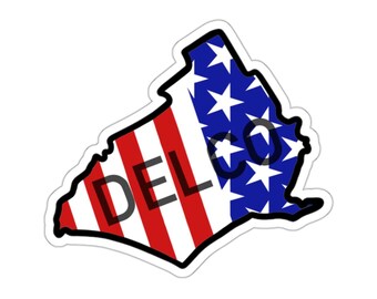 Pegatina de la bandera estadounidense de Delco