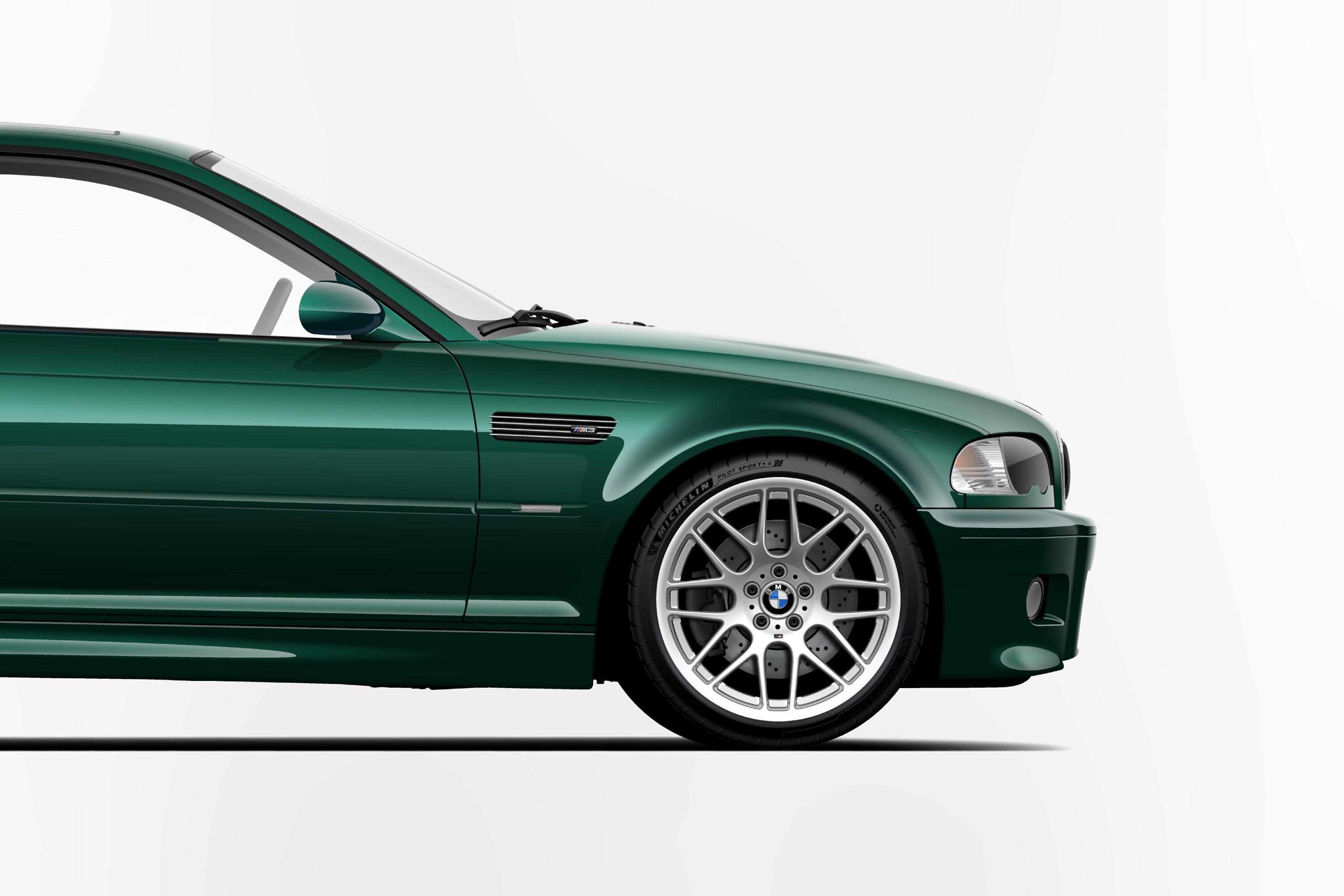 BMW E46 M3 - Oxford Green - the Profile Series Print - Etsy