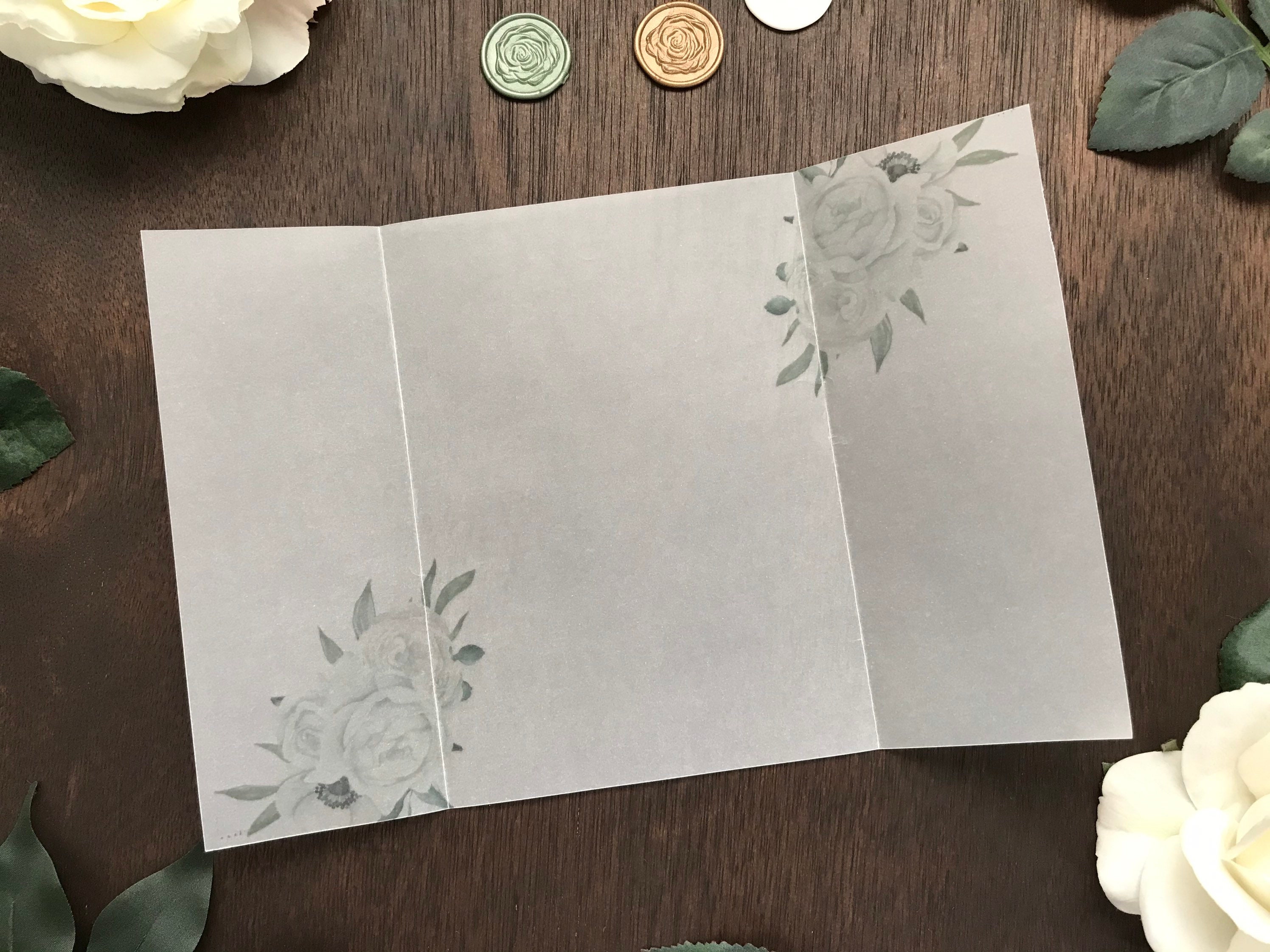 White Floral Vellum Jacket with Greenery Vellum Wrap for 5 x Etsy.de