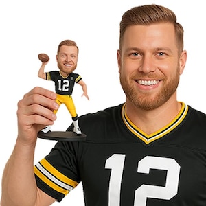 Custom Bobblehead Professional Football Player, College Football Player Custom Bobblehead, Sports Custom Bobblehead