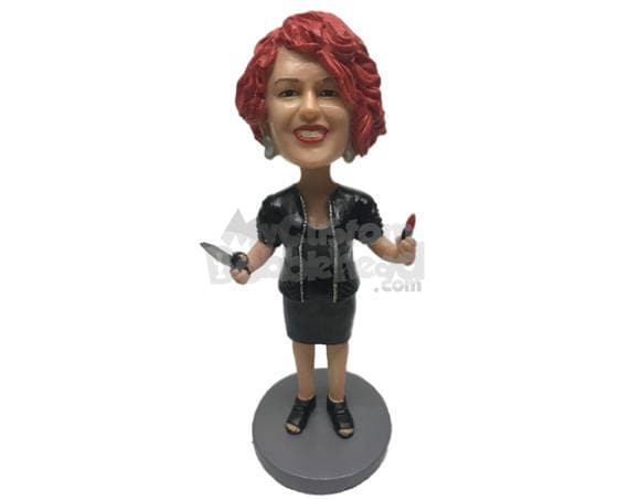 Mother's Day Gifts Super Woman Mom In Apron Custom Figure Bobbleheads