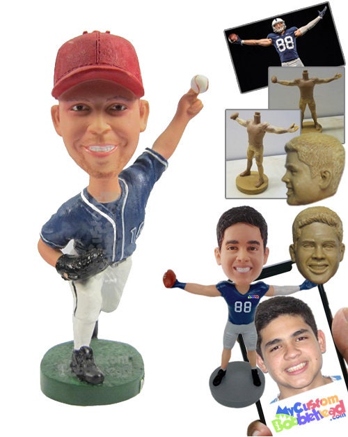 Custom Bobblehead Lefty Baseball Pitcher Baseball Custom