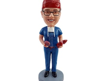 Custom Bobblehead Female Surgeon in Scrubs, Female Doctor Custom Bobblehead, Doctor Custom Bobblehead