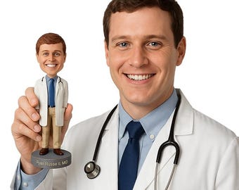Custom Bobblehead Professional Doctor, Smart Looking Doctor Custom Bobblehead, Physician Custom Bobblehead, Medical Doctor Custom Bobblehead