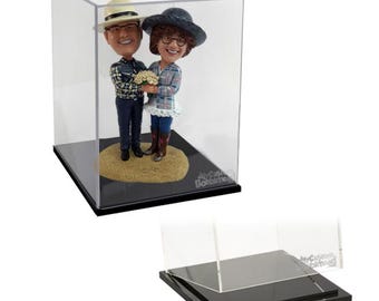 Acrylic Display Case With Black Base - Clear Box Showcase
