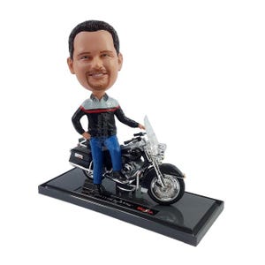 Custom Bobblehead Tough Looking Motorcycle Aficionado, Biker Custom Bobblehead, Biker Custom Bobblehead