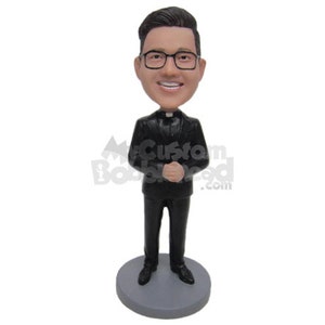 Custom Bobblehead Catholic Priest Custom Bobblehead, Religious Officiant Custom Bobblehead Wedding Priest Custom Bobblehead image 1