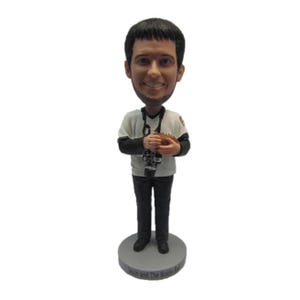 Custom Bobblehead Football Fan With Camera, Football Fan Custom Bobblehead, Sports Custom Bobblehead