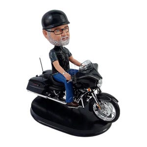 Custom Bobblehead Hardcore Motorcycle Aficionado, Biker Custom Bobblehead, Biker Custom Bobblehead