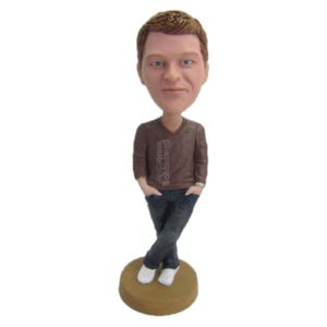 Custom Bobblehead Man Standing With Crossed Legs, Relaxed Dude Custom Bobblehead