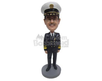 Custom Bobblehead Airline Pilot, Police Captain Custom Bobblehead, Cruise Ship Captain Custom Bobblehead