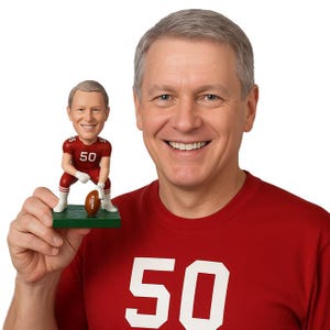 Custom Bobblehead Football Pal, Football Player Custom Bobblehead, Football Personalized Bobblehead