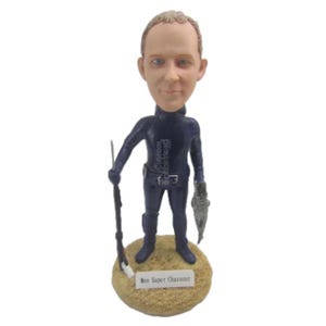 Custom Bobblehead Fearless Fisherman Hunter, Fishing Custom Bobblehead, Sports Custom Bobblehead