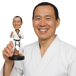 Custom Bobblehead Karate Kid Martial Artist, Karate Custom Bobblehead, Sports Custom Bobblehead