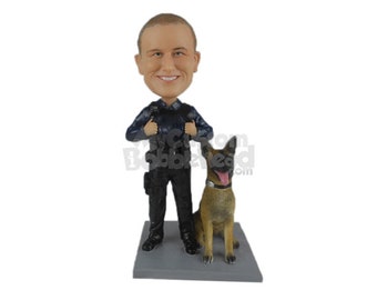 Custom Bobblehead K-9 Police, Policeman with Police Dog Custom Bobblehead, K-9 Custom Bobblehead