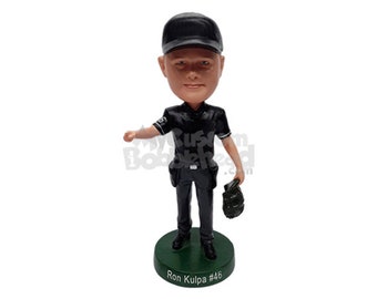 Custom Bobblehead Equipped Sports Referee, Match Referee Custom Bobblehead, Sports Custom Bobblehead