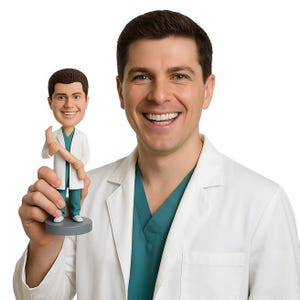 Custom Bobblehead Orthopedic Doctor, Leg Physician Custom Bobblehead, Male Doctor Custom Bobblehead