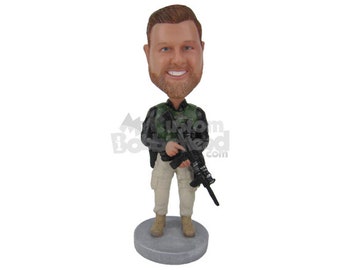 Custom Bobblehead Special Force Police, Policeman Custom Bobblehead, Army Custom Bobblehead