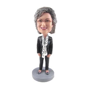 Custom Bobblehead Classy Lady in Elegant Attire, Casual Female Custom Bobblehead