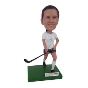 Custom Bobblehead Female Field Hockey Player, Field Hockey Player Custom Bobblehead, Sports Custom Bobblehead