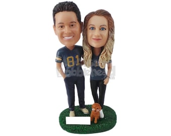 Custom Bobblehead Sports Loving Cute Couple, Sports Fan Couple Custom Bobblehead, Wedding Custom Bobblehead, Personalized Bobblehead