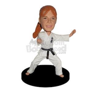 Custom Bobblehead Female Martial Artist, Female Karate Custom Bobblehead, Sports Custom Bobblehead
