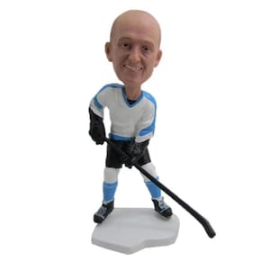 Custom Bobblehead Ice Hockey Player in Action, Ice Hockey Custom Bobblehead, Sports Custom Bobblehead