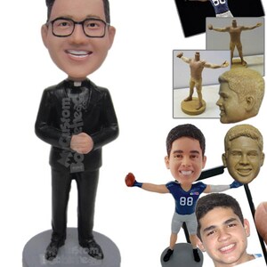 Custom Bobblehead Catholic Priest Custom Bobblehead, Religious Officiant Custom Bobblehead Wedding Priest Custom Bobblehead image 2