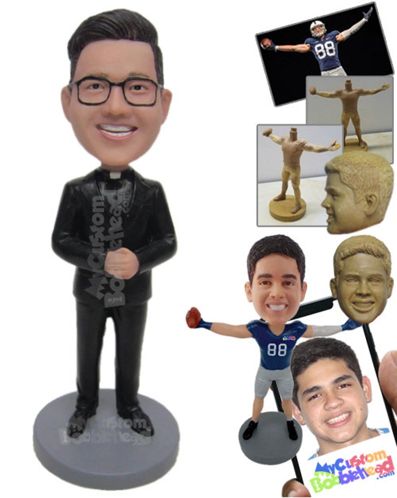 Custom Bobblehead Catholic Priest Custom Bobblehead, Religious Officiant Custom Bobblehead Wedding Priest Custom Bobblehead image 2