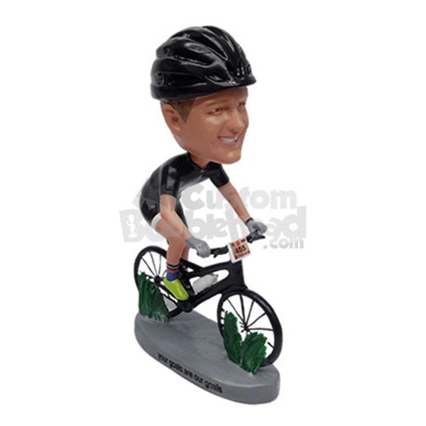 Custom Bobblehead Male Cyclist Riding His Bike, Bicycle Rider Custom Bobblehead, Sports Custom Bobblehead