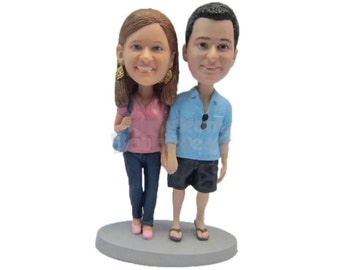 Custom Bobblehead Tourist Couple, Bridal Party Custom Bobblehead, Wedding Custom Bobblehead, Personalized Bobblehead