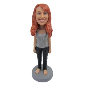 Custom Bobblehead Cute College Gal, Casual Female Custom Bobblehead