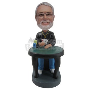 Custom Bobblehead Poker Player, Poker Card Player Custom Bobblehead, Vegas Freak Poker Player Custom Bobblehead