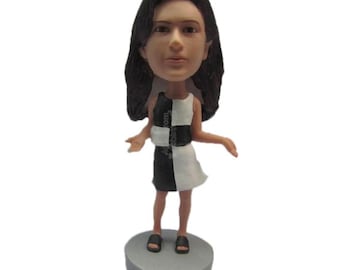 Custom Bobblehead Lady and Summer Dress, Casual Female Custom Bobblehead