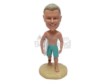 Custom Bobblehead Cool Surfer Dude, Surfing Custom Bobblehead, Sports Custom Bobblehead