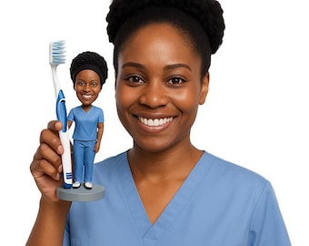 Custom Bobblehead Female Dentist, Dental Hygienist Custom Bobblehead, Dentistry Custom Bobblehead - Toothbrush Not Included
