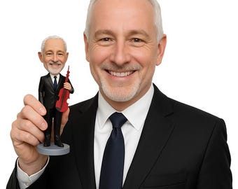 Custom Bobblehead Violinist, Violinist Custom Bobblehead, Violin Player Custom Bobblehead, Musical Instrument Custom Bobblehead