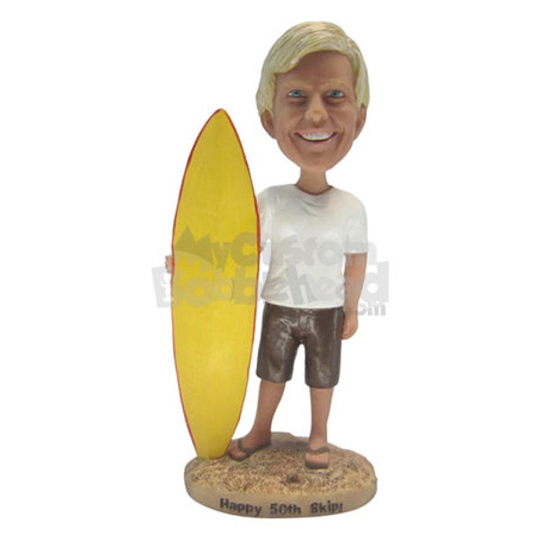 Custom Bobblehead Groovy Surfer, Surfing Custom  Bobblehead, Sports Custom Bobblehead