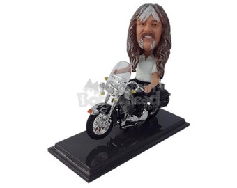 Custom Bobblehead Motorcycle Aficionado, Biker Custom Bobblehead, Biker Custom Bobblehead