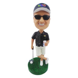 Custom Bobblehead Pro Golfer with Beer, Golf Custom Bobblehead, Sports Custom Bobblehead
