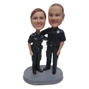 Custom Bobblehead Police Couple, Male Police Custom Bobblehead, Female Police Officer Custom Bobblehead, Law Enforcement Custom Bobblehead