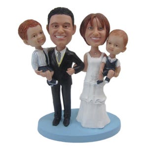 Custom Bobblehead Dad, Mom and Sons, Kids and Parents Custom Bobblehead, Mom, Dad and Children Family Custom Bobblehead