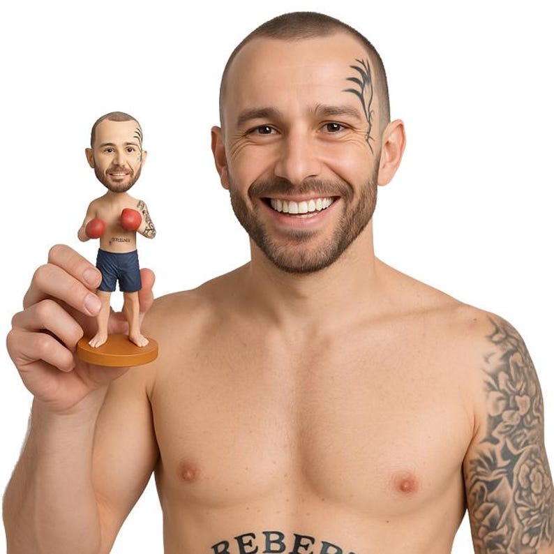 Custom Bobblehead Professional Kick Boxer, Champion Fighter Kick Boxer Custom Bobblehead, Sports Custom Bobblehead image 1
