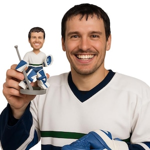 Custom Bobblehead Hockey Goalie, Ice Hockey Player Custom Bobblehead, Sports Custom Bobblehead