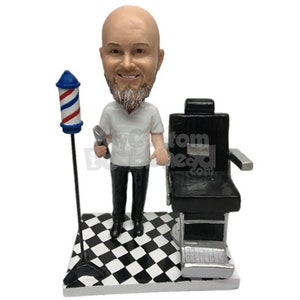 Custom Bobblehead Male Barber, Barber Custom Bobblehead, Male HairStylist Custom Bobblehead