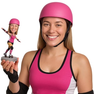Custom Bobblehead Roller Derby Lady, Roller Derby Custom Bobblehead, Sports Custom Bobblehead