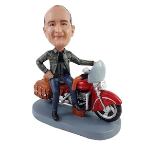 Custom Bobblehead Fashionable Biker Pal, Motorcycle Rider Custom Bobblehead, Motorcycle Custom Bobblehead